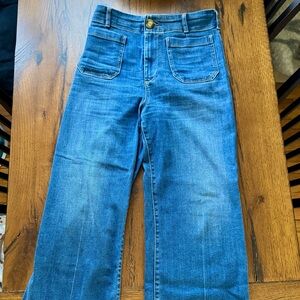 The Colette Maeve Wide Leg Cropped Blue Jeans